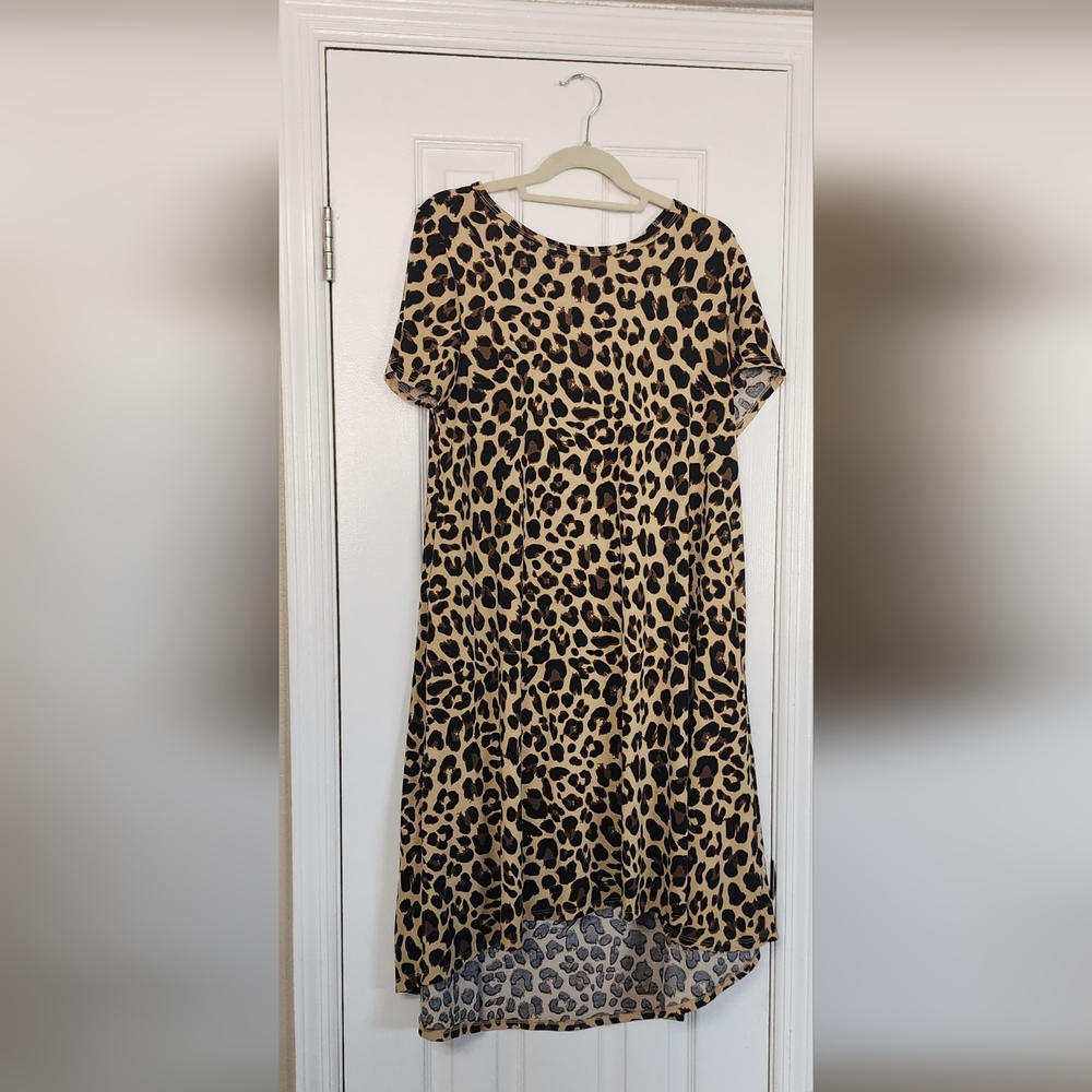 LuLaRoe Leopard High-Low Skirt in Tan and Black